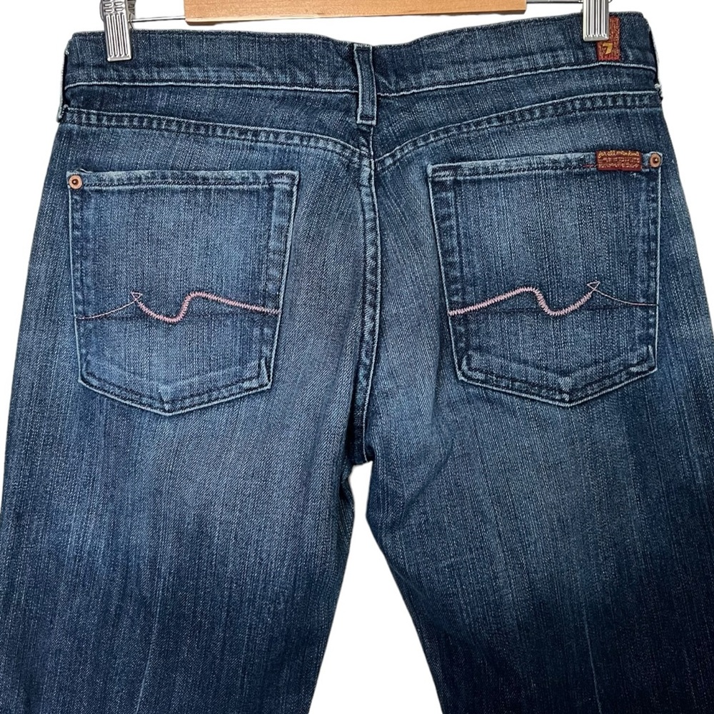 7 for all Mankind Bootcut Jeans Pink  Stitching Womens Size 31 - Picture 2 of 13